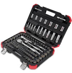 lot 179 image: SUNEX 14 and 38 Dr. 79 Pc SAE and Metric Master Chrome Socket Set (07132450)