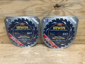 lot 193 image: IRWIN Lot of 2-  7-14 Circular Saw Blades 24T