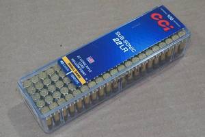 lot 184 image: 100 CCI Sub-Sonic .22 LR 40 Gr Lead HP Ammo