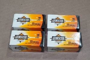 lot 186 image: 200 Armscor .22 LR 40 Gr Solid Ammo