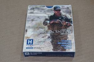 lot 204 image: 10 Hunt American Sniper 12 Gauge 2-34 494 Gr Rifled Slugs