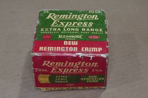lot 222 image: 25 Remington Express 20 Gauge 2-34 4 Shot Shotshells