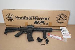 lot 1A image: Smith & Wesson M&P 15-22 .22 LR AR-Format Rifle - Tasco Red Dot