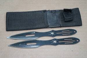lot 75 image: 2 Black Widow Throwing Knives