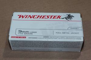 lot 144 image: 50 Winchester 9mm Luger 115 Gr FMJ Ammo
