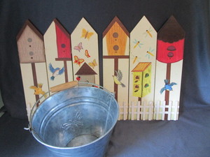 lot 24 image: Folding Bird Panel, Pail