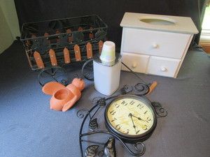 lot 85 image: Plant Wagon, Cabinet, Clock