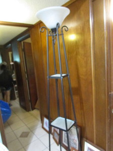 lot 152 image: Floor Lamp With Shelves