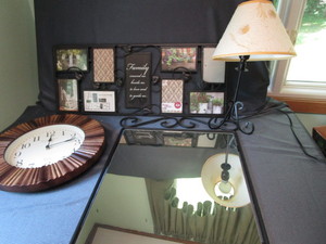lot 153 image: Family Frame, Mirror, Wall Clock, Lamp