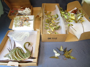 lot 159 image: Brass Roses, Swans, Leaves