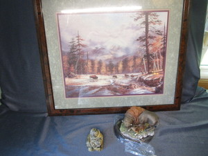 lot 162 image: Buffalo Print, Eskimo, Ulu Knife, Buffalo Figure
