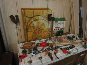 lot 309 image: Garden Stakes, Plant Hangers, Grow Bag, Butterfly Hanger