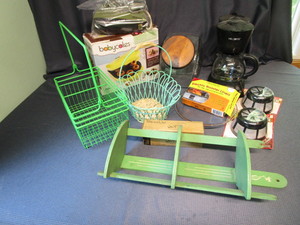 lot 347 image: Baby Cakes, Hand Mixer, Mr. Coffee, Wooden Shelf