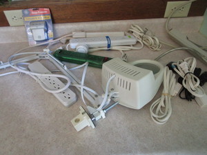 lot 369 image: Power Strips, Work Light With Magnifier