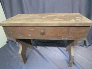lot 376 image: Vintage Bench With Drawer
