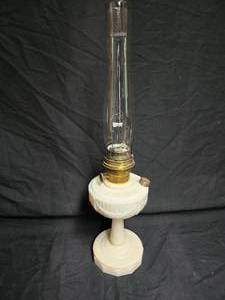 lot 19 image: Vintage Aladdin Nu-Type Model B Oil Lamp with Glass Chimney