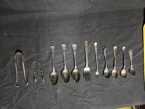 lot 35 image: Vintage Silver Plated Collectible Spoons and Forks Lot Including 1933 Chicago Worlds Fair Spoon