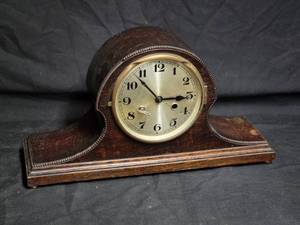 lot 58 image: Antique Mantel Clock with Beveled Glass
