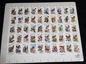 lot 70 image: Complete Sheet of 50 State Birds and Flowers 20 Stamps