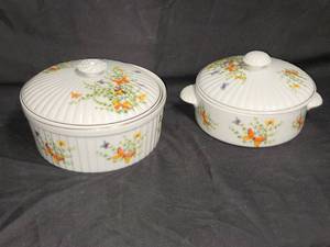 lot 100 image: Ecstasy by Shafford Porcelain Casserole Dish Set - 2 Pieces