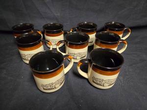 lot 102 image: 1986 Hardees Rise & Shine Coffee Mugs - Set of 8