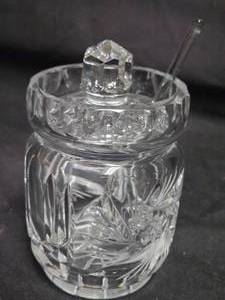 lot 115 image: Lead Crystal Honey Jar with Lid and Spoon