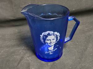 lot 163 image: Cobalt Blue Shirley Temple Pitcher