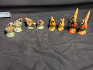 lot 315 image: Vintage Ceramic Bird Salt and Pepper Shaker Collection - Set of 8 - Hand-Painted