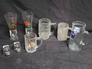 lot 367 image: Glass Drinkware Collection Featuring Budweiser, Canada Dry, and More
