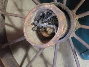 lot 402 image: Vintage Iron Wheel with Hub