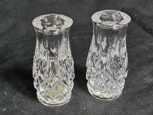 lot 290 image: Pair of Vintage Cut Glass Salt and Pepper Shakers