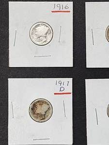 (9) Assorted U.S. Mint Silver Mercury Dimes