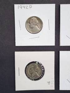 (9) Assorted U.S. Mint Silver Jefferson War Nickels