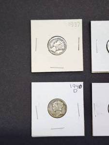 (9) Assorted U.S. Mint Silver Mercury Dimes