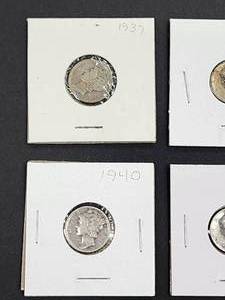 (9) Assorted U.S. Mint Silver Mercury Dimes