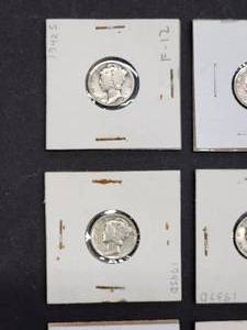 (9) Assorted U.S. Mint Silver Mercury Dimes