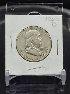 1962-D U.S. Mint Franklin Silver Half Dollar