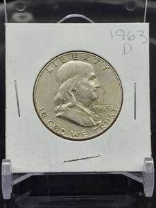 1963-D U.S. Mint Franklin Silver Half Dollar