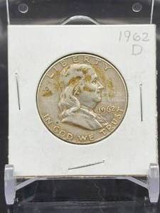 1962-D U.S. Mint Franklin Silver Half Dollar