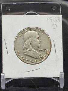 1953-D U.S. Mint Franklin Silver Half Dollar