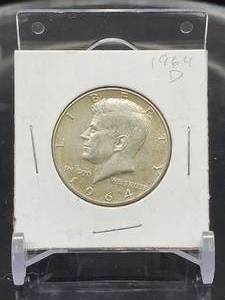 1964-D U.S. Mint Kennedy Silver Half Dollar