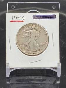 1943 U.S. Mint Walking Liberty Silver Half Dollar