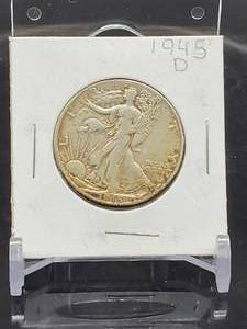 1945-D U.S. Mint Walking Liberty Silver Half Dollar