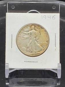 1946 U.S. Mint Walking Liberty Silver Half Dollar