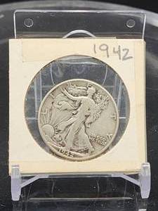1942 U.S. Mint Walking Liberty Silver Half Dollar