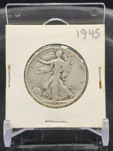 1945 U.S. Mint Walking Liberty Silver Half Dollar