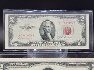 (2) U.S. Mint Red Two Dollar Bills