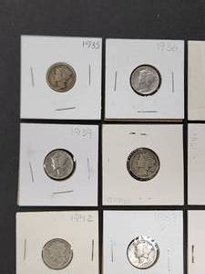 (9) Assorted U.S. Mint Silver Mercury Dimes