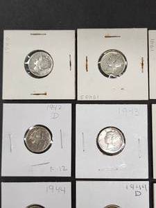 (9) Assorted U.S. Mint Silver Mercury Dimes