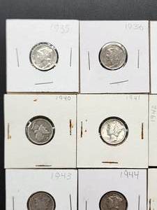 (9) Assorted U.S. Mint Silver Mercury Dimes